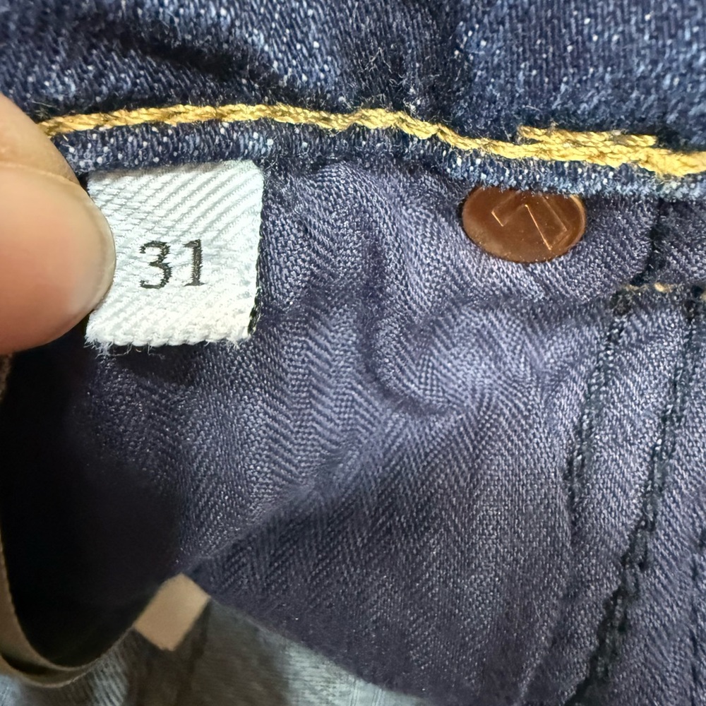 7 For All Mankind Tailorless Bootcut Dark Blue Jeans-Size 31 - Picture 6 of 15